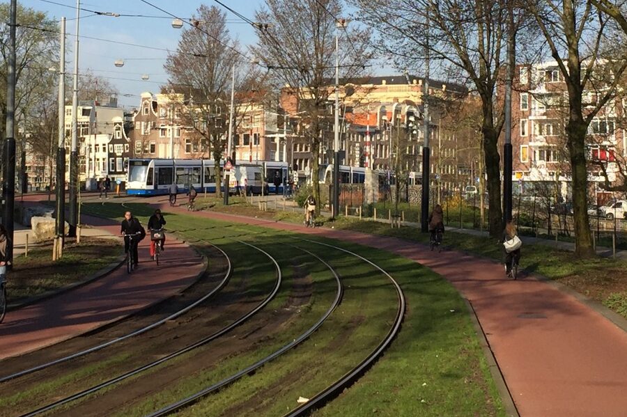 tram lines and bicycle lanes in Amsterdam as client stories featured image